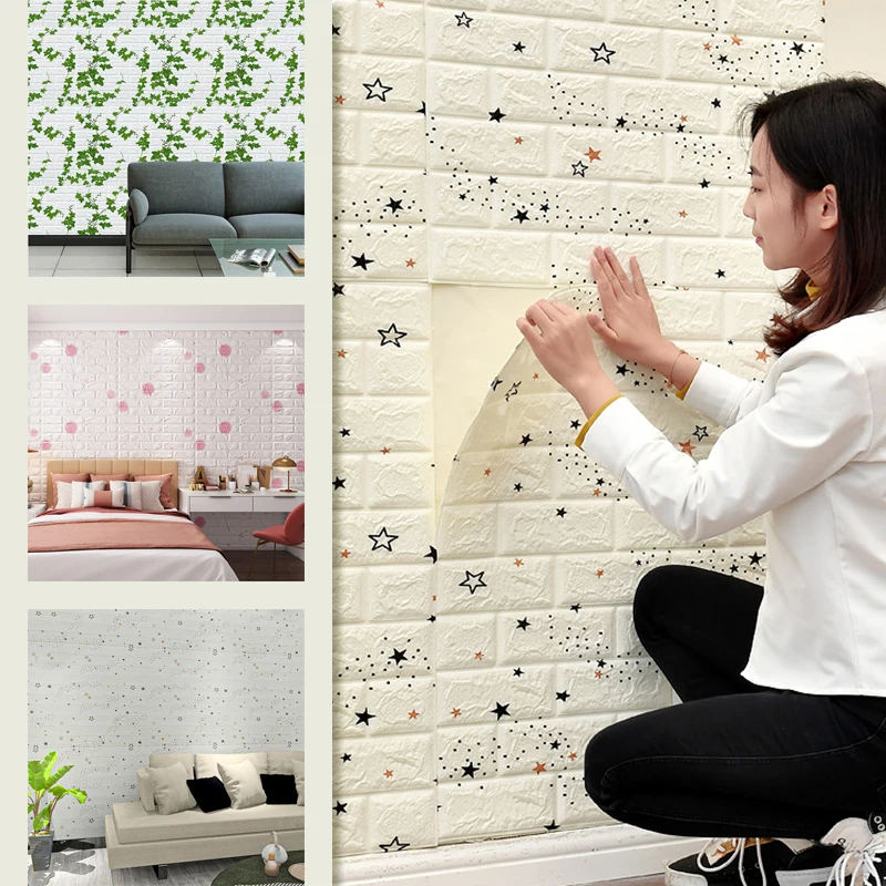 

70 см 3D пенопластовые антикварные кирпичные наклейки на стену, водонепроницаемые украшения для дома, необходимые обои для снятия и наклеивания для украшения интерьера