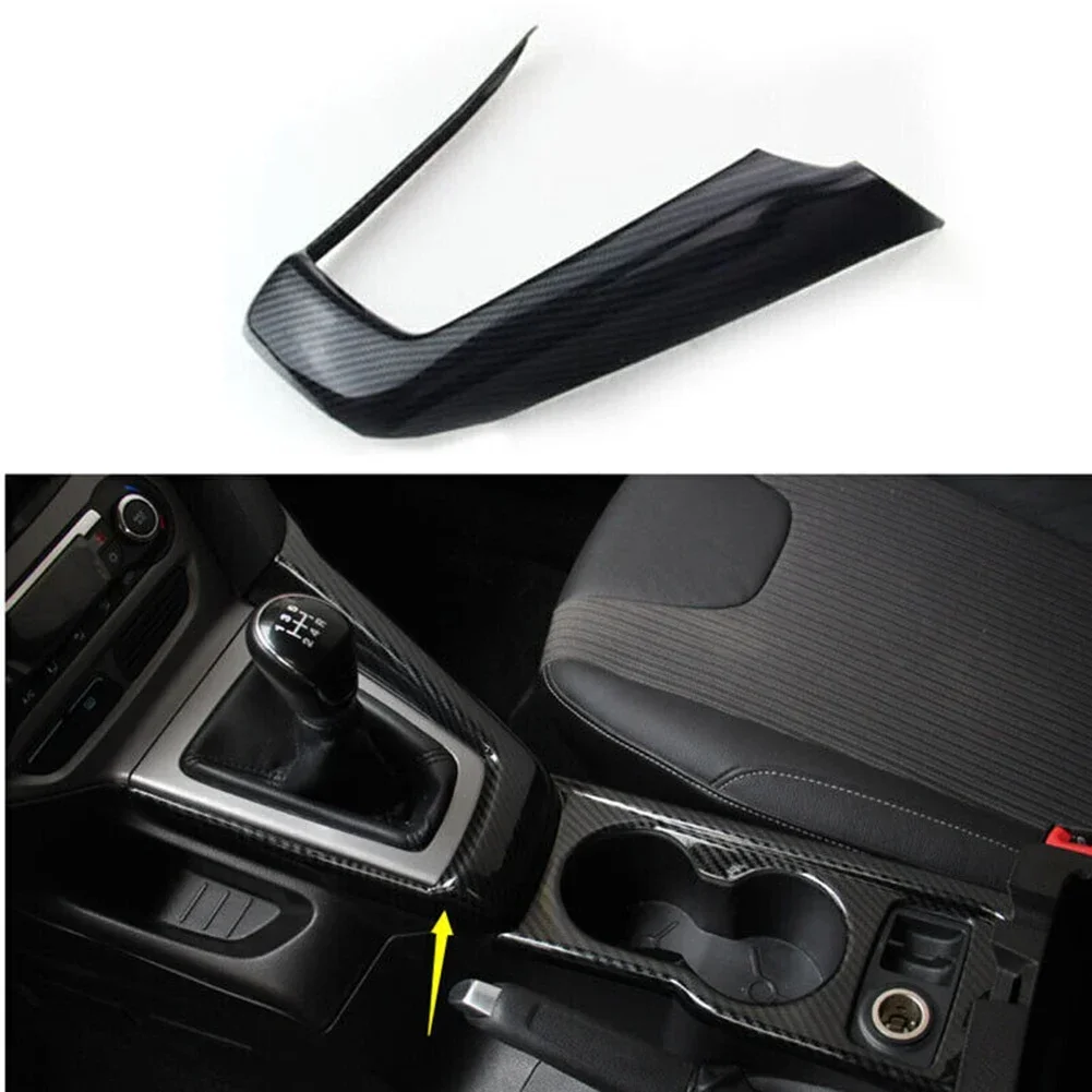 1X Auto Console Versnellingspook Frame Trim Cover Protector Voor Ford Focus 2012-2014 ABS Koolstofvezel interieur Accessoires