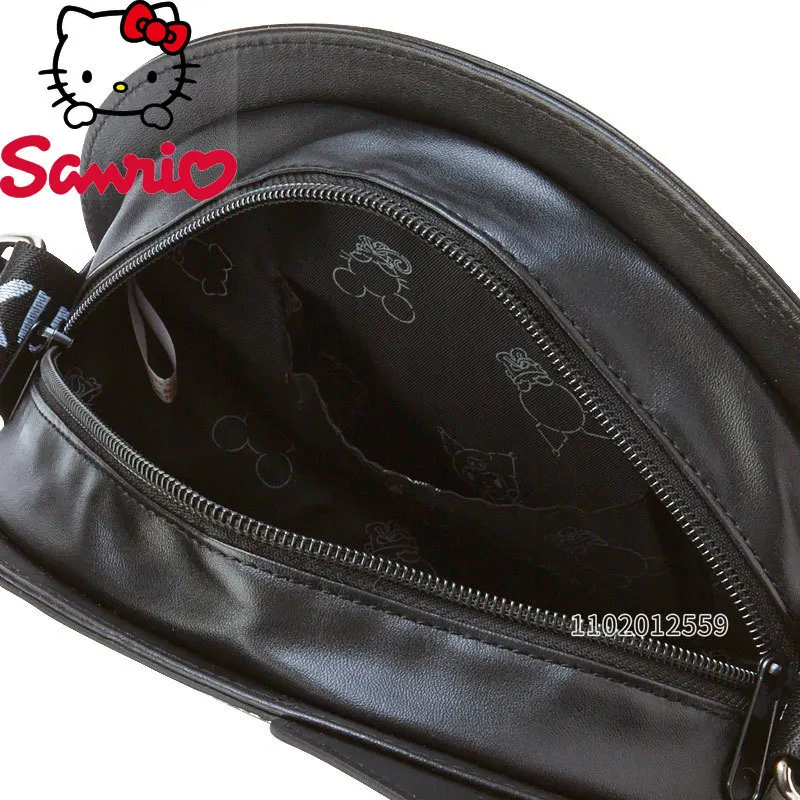Sanrio Hello Kitty New Women's Shoulder Bag Black Cartoon Fashion Women's Shoulder Messenger Bag 3D Fashion Casual Messenger Bag