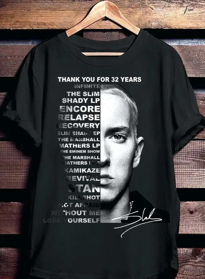 Eminem Thank You For 35 year Short SLeeve Black Men All size Tee Shirt