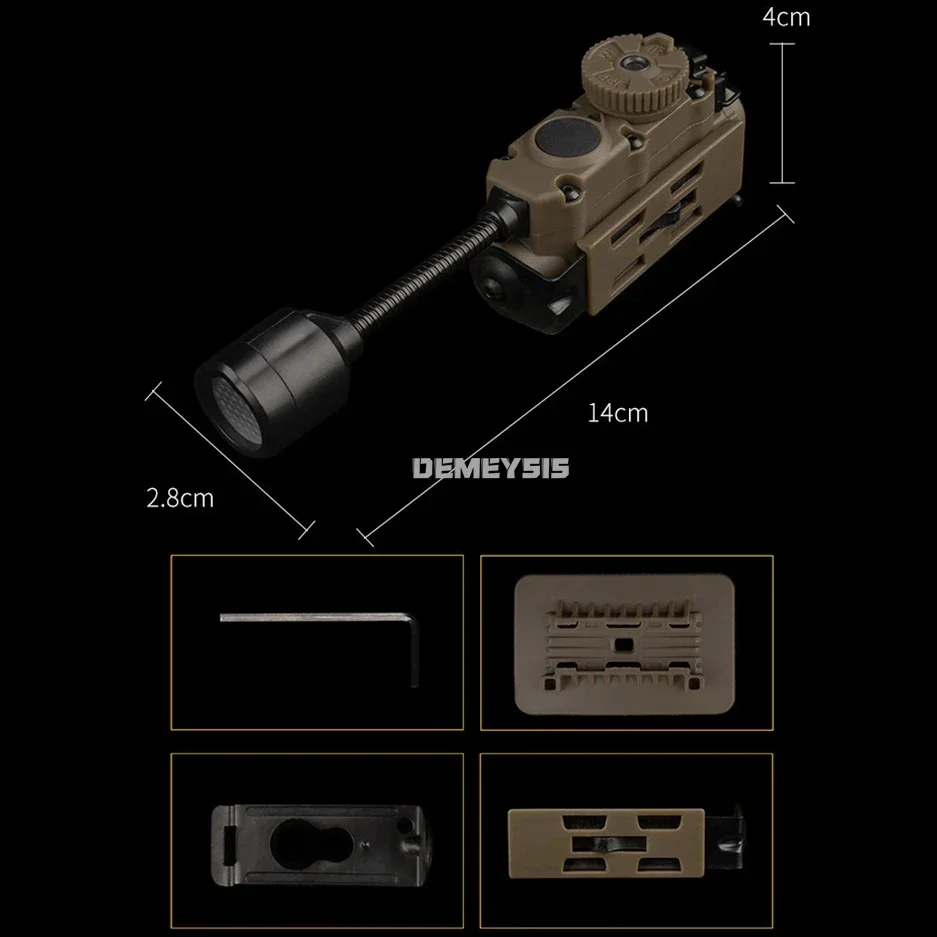ไฟฉายติดหมวกยุทธวิธี ไฟแฟลช สีแดง เขียว น้ำเงิน ขาว อินฟราเรด ไฟ IFF สำหรับล่าสัตว์ ตกปลา ไฟ LED เสริม