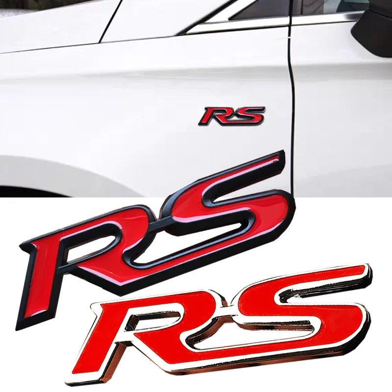 25PC Metal RS Car Stickers for Rear Window Grille Trunk Side Fenders Center Console Decoration of Cars 3D Sports RS Sticker