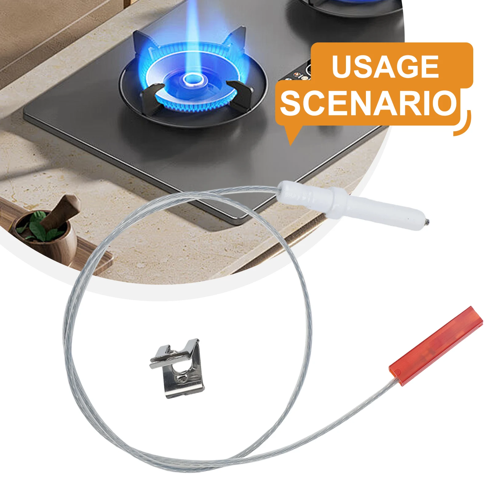 1pc Gas Cooktop Stove Spare Igniter Electrode Spark With Wire Ignition Ceramic Pin Ceramic For Gas Cooker