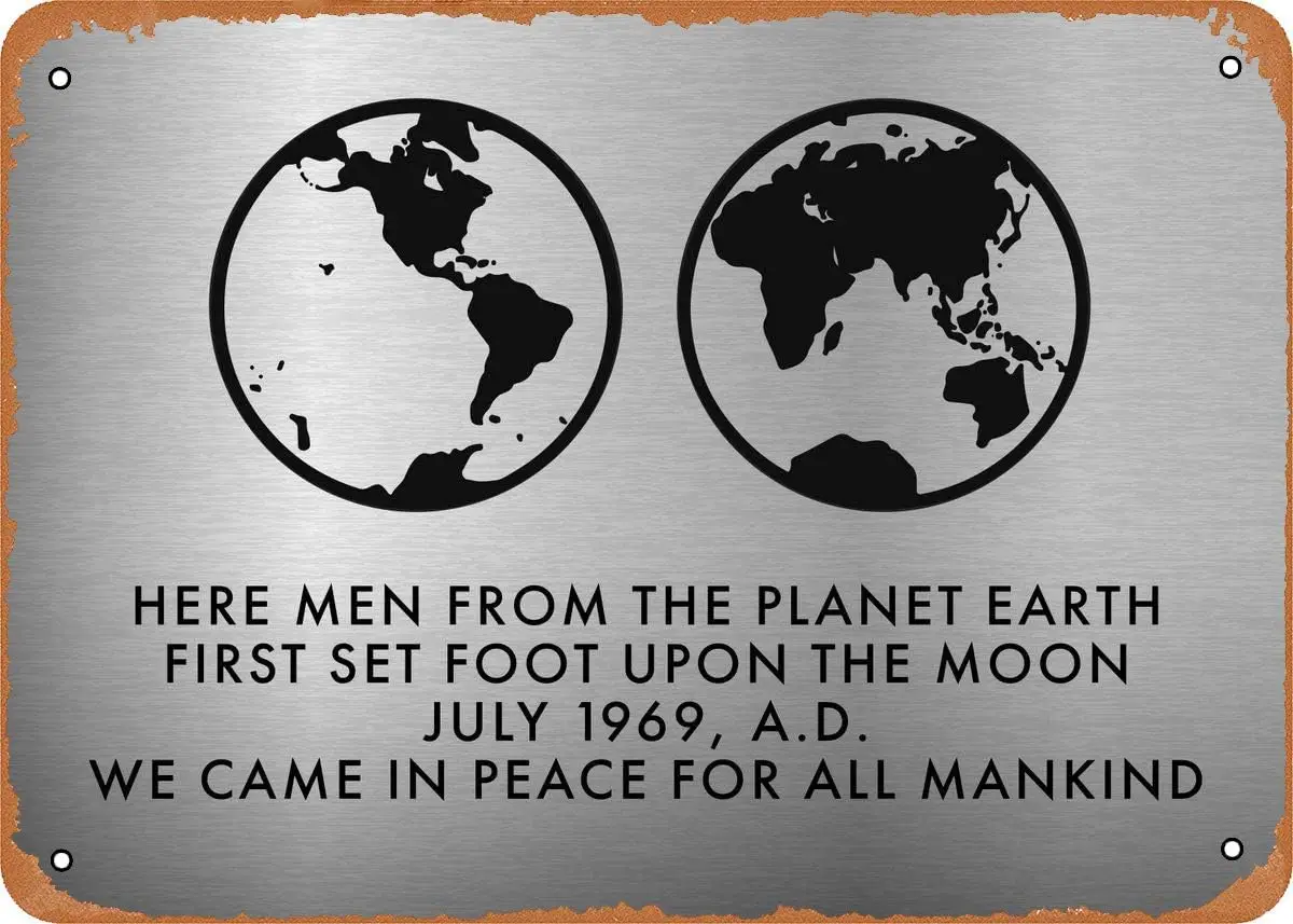 Apollo 11 Placa lunar Apollo 11 Letrero de chapa de metal Decoración de pared vintage
