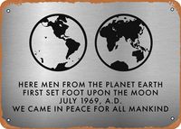 Apollo 11 Moon Plaque Apollo 11 Metal Tin Sign Vintage   Wall Decor