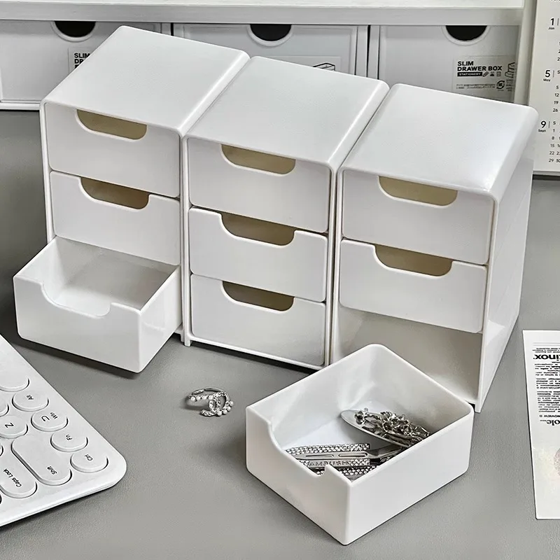 Desktop Storage Box Drawer-type Stationery Organizer Box Dormitory Table Small Debris Storage Artifact Japanese Style