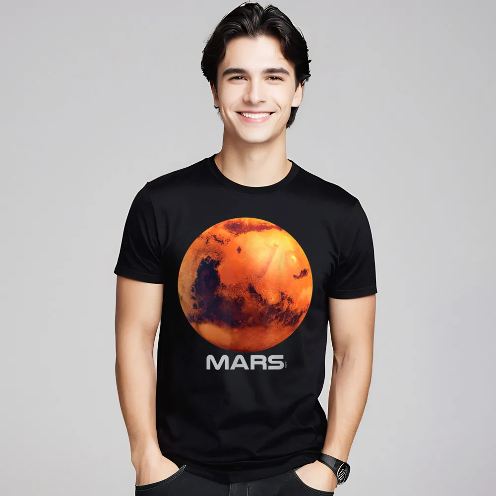 Mars Shirt Solar System Planet T Shirts Funny Short Sleeve Special Round Neck Premium Cotton Tees Normal T-shirts Dad Lovers Day