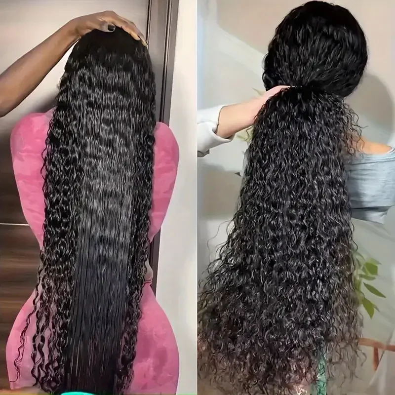 40-42 Inch Deep Wave Frontal Wig 13x4 13x6 HD Transparent Lace Front 250% Density Jerry Kinky Curly Pre Plucked Human Hair Wigs