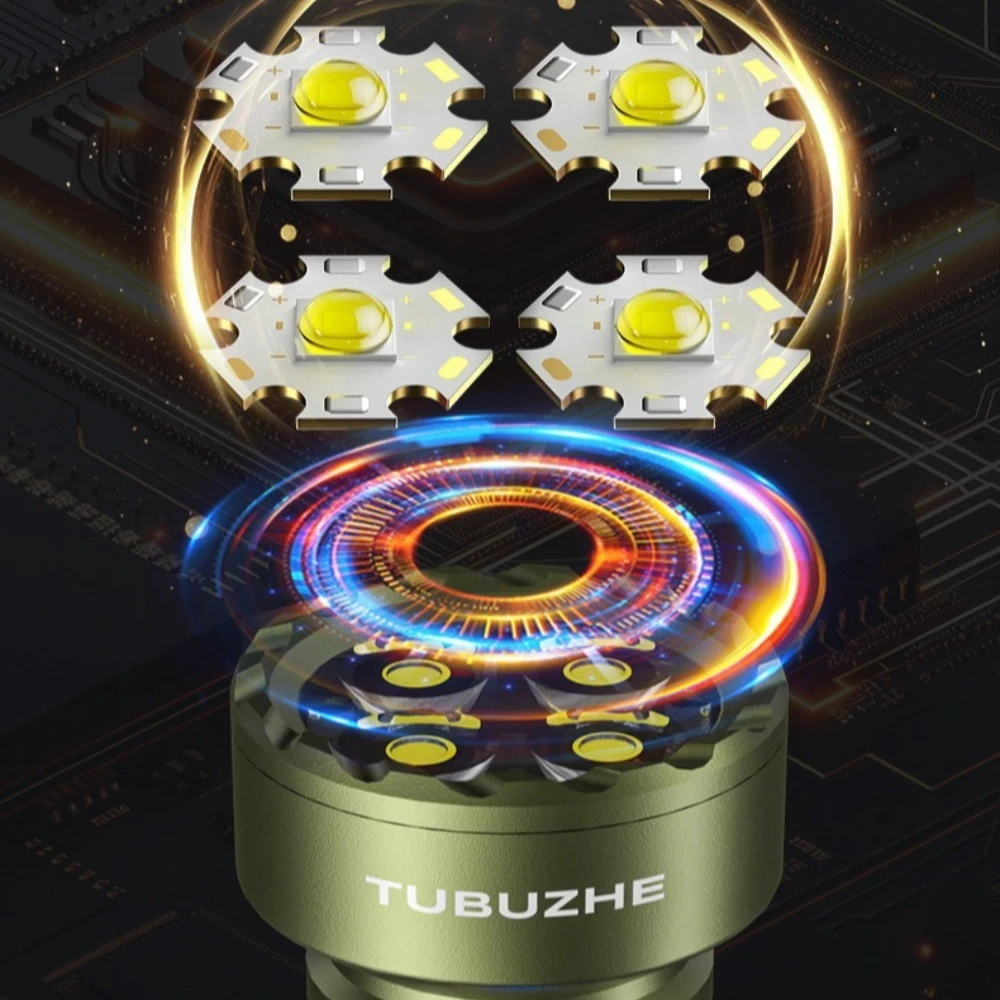 Mini Steel Cannon Super Bright Explosion Flashlight Type C Fast Rechargeable Long Range Strong Magnet Portable Outdoor Torch