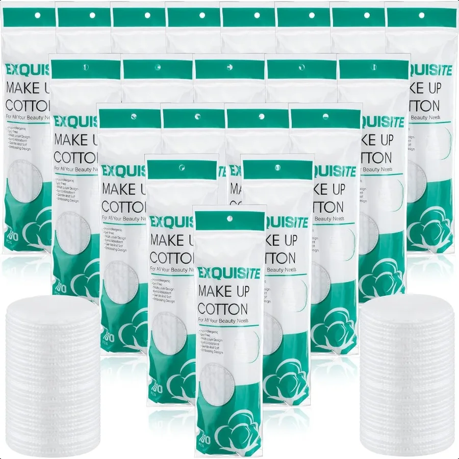 2000枚入り コットンラウンド まとめ買い 角質除去用フェイシャルパッド メイク落としコットン 顔用メイク落とし トナーパッド