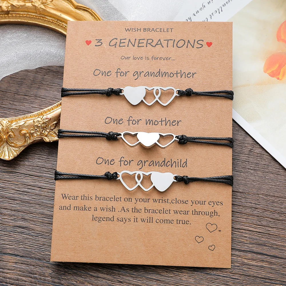 New Third Generation Card Bracelet Fashion Love Stainless Steel Weaving Jewelry Gift Wholesale