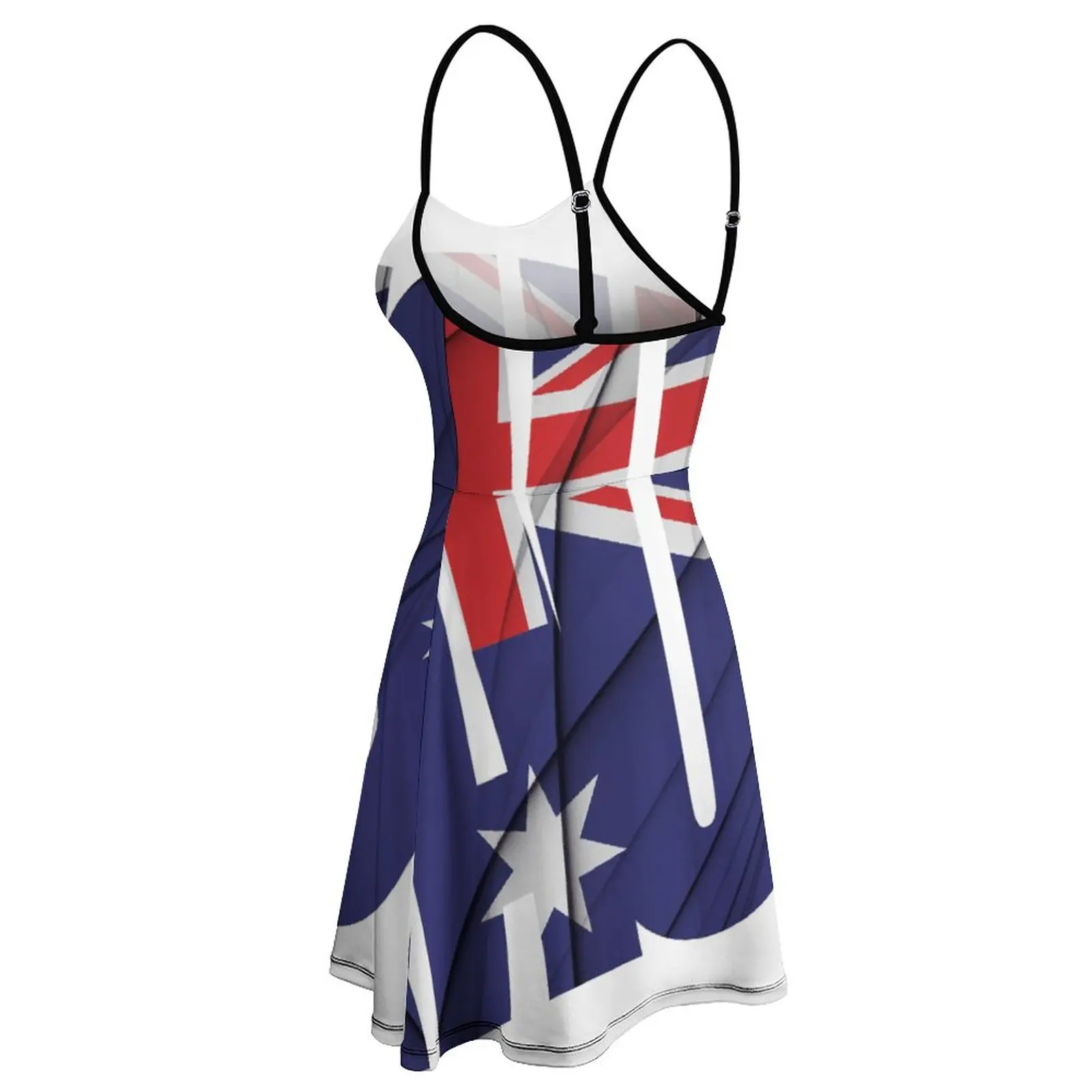 AUS Australian Flag Women's Sling Dress Humor Graphic Strappy Dress Novelty Sexy  Woman's Dress Cocktails