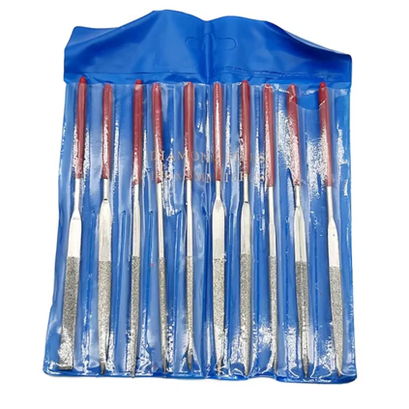 

140mm 10PCS Diamond Mini Needle File Set Hand Tools for Ceramic Glass Gem Stone Hobbies and Crafts