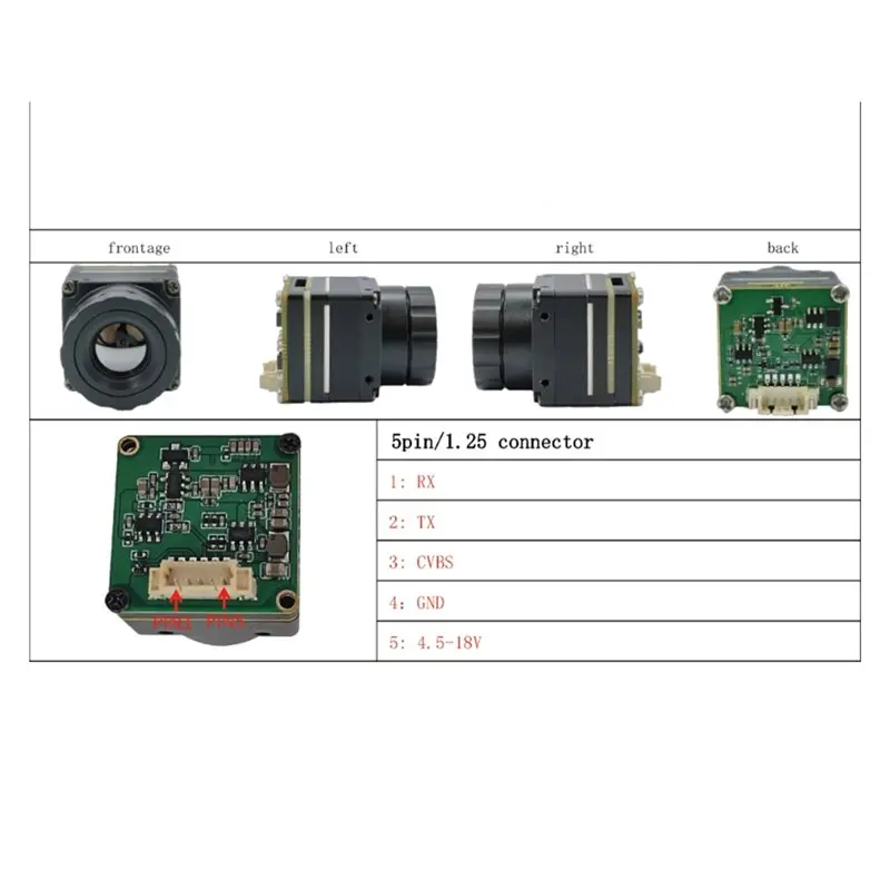Infrared Thermal Imaging Module High-Definition Camera CVBS Interface 256X192 4MM For Drone Thermal Imager-Y41A