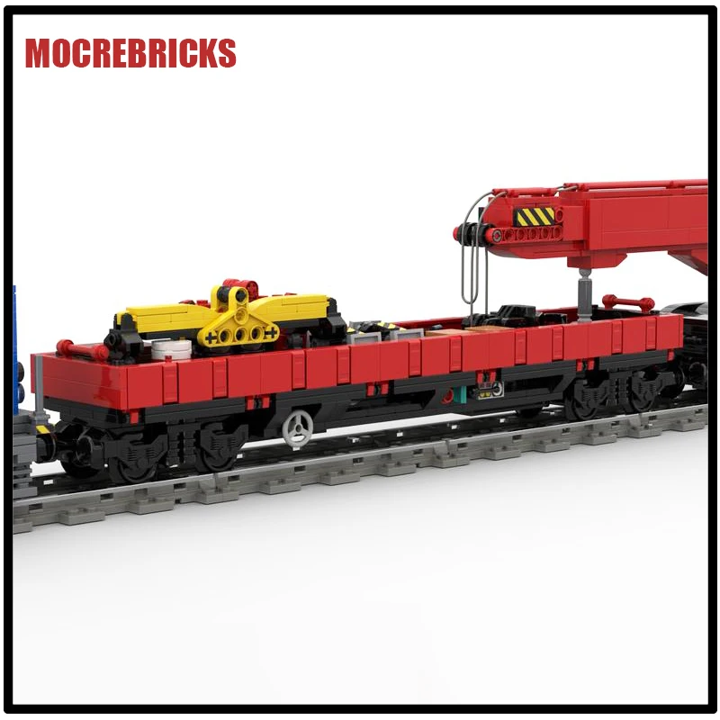 Big Rail Locomotive Emergency Crane Trains Building Blocks Assembly Model Kits Creative Puzzle Fun Kid's DIY Toys Birthday Gifts