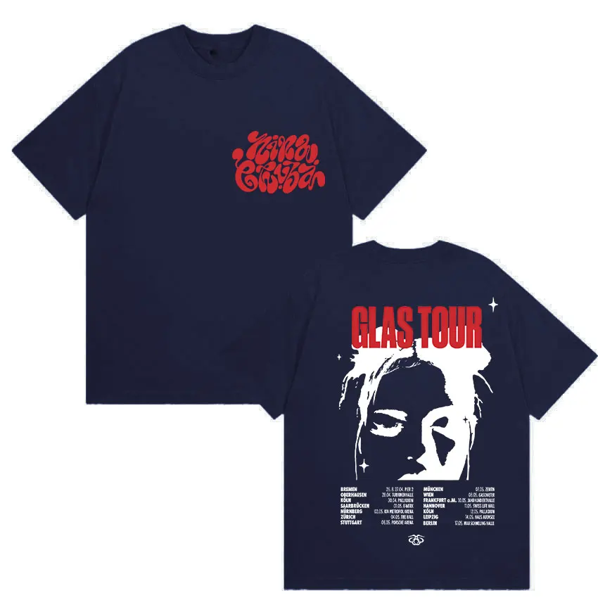 المغني نينا تشوبا جولة 2025 ميرش تي شيرت الرجال النساء ريترو عالية الجودة موضة تي شيرت عادية المتضخم القطن تيز الشارع الشهير #5