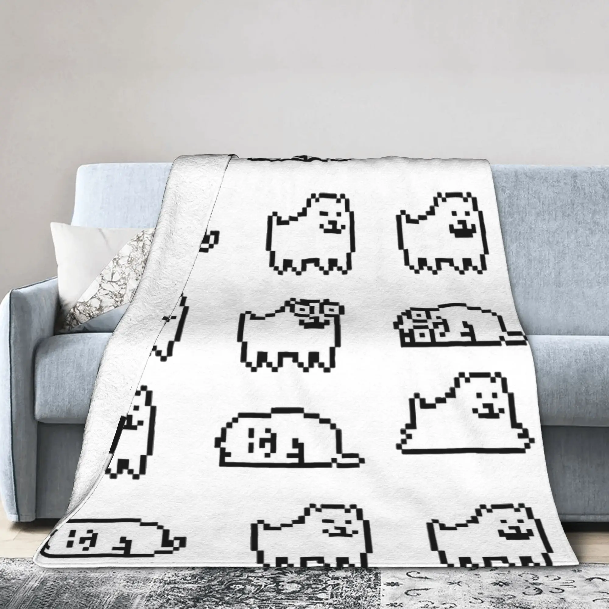 Annoying Dog Game Blankets Coral Fleece Plush Decoration Undertales Portable Throw Blankets for Bed Travel Bedding Throws