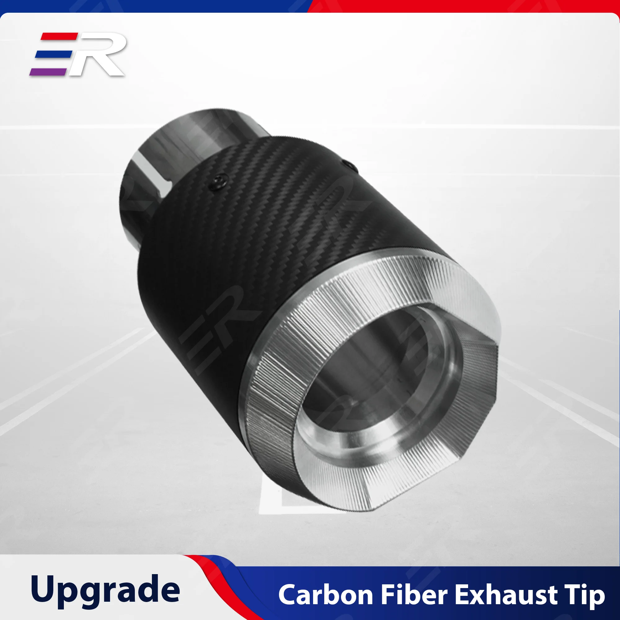 

ER car accsesories Upgrade Exhaust Tips matte Carbon Fiber Nozzle for Universal muffler Tail Pipe Modify Car modification