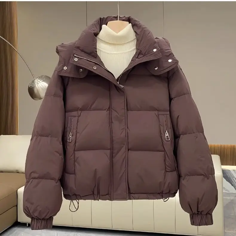 2026 Women Puffer Padded Jacket, Petite Slim Student Hooded Plus Size Winter Cotton Coat