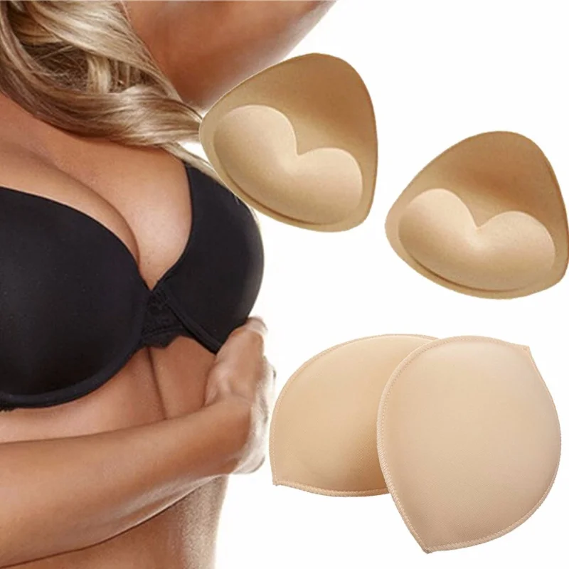 2pcs 3D Push Up Bra Pads Inserts Women Underwear Small Breast Lift Breathable Sponge Padded Bra Pad Lining Swimsuit Bra Insert