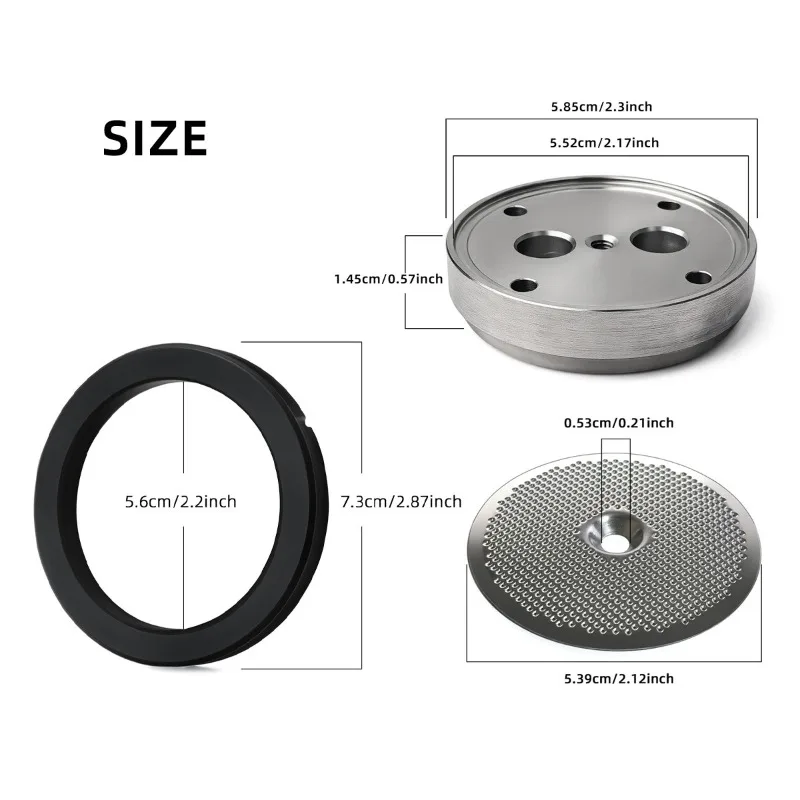 Coffee Machine Brewing Head Set Stainless Steel Natural Brewing Head Gasket Water Distribution Network Compatible