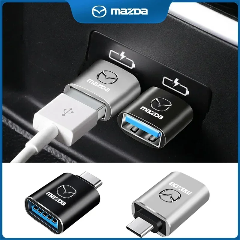 USB 3.0 Type-C Data Adapter Type C 10A OTG USB For Mazda Speed MS 2 3 5 6 7 323 RX8 Axela Atenza CX-3 CX-4 CX-5 CX-8 Accessories