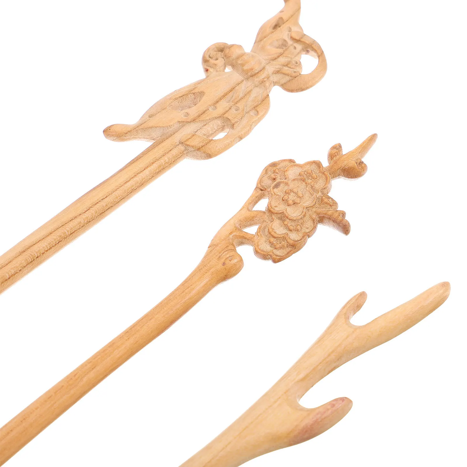 

3pcs Wooden Chinese Accessories For Long Bun Vintage Chopsticks Women Accessories Chinese Hair Pins Hair Styling Tools