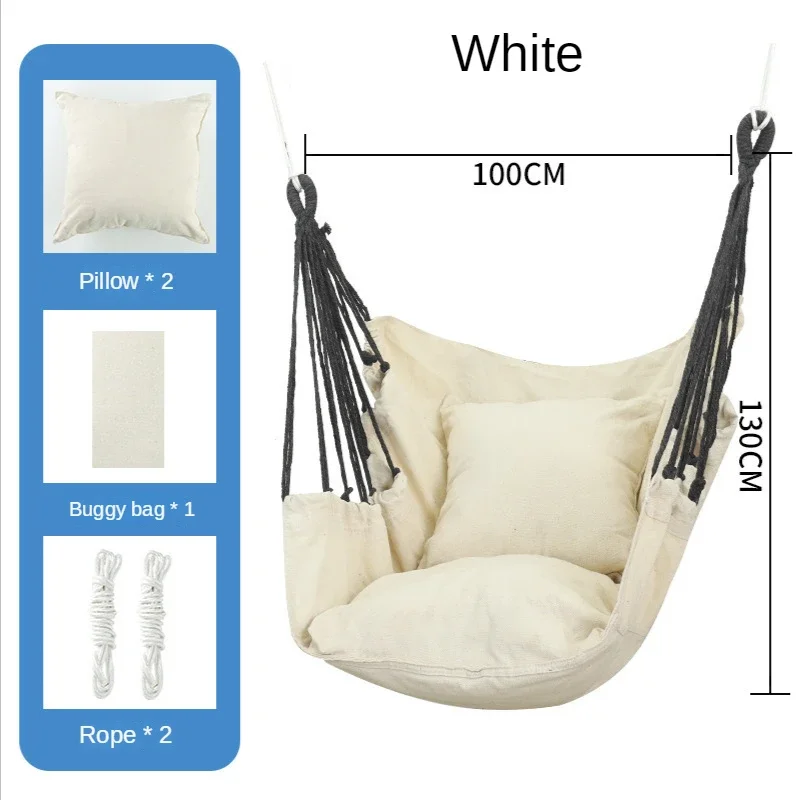 Hanging Swing Canvas Hanging Chair Student Outdoor Hammock with Pillow Indoor Camping Swing Adult Leisure Chair