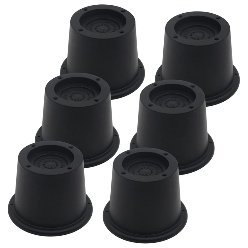 

6Pack 2.3 Inch Furniture Risers Black Bed Risers For Sofa,Couch,Desk, Extenders Supports Up To 1,300 Lbs