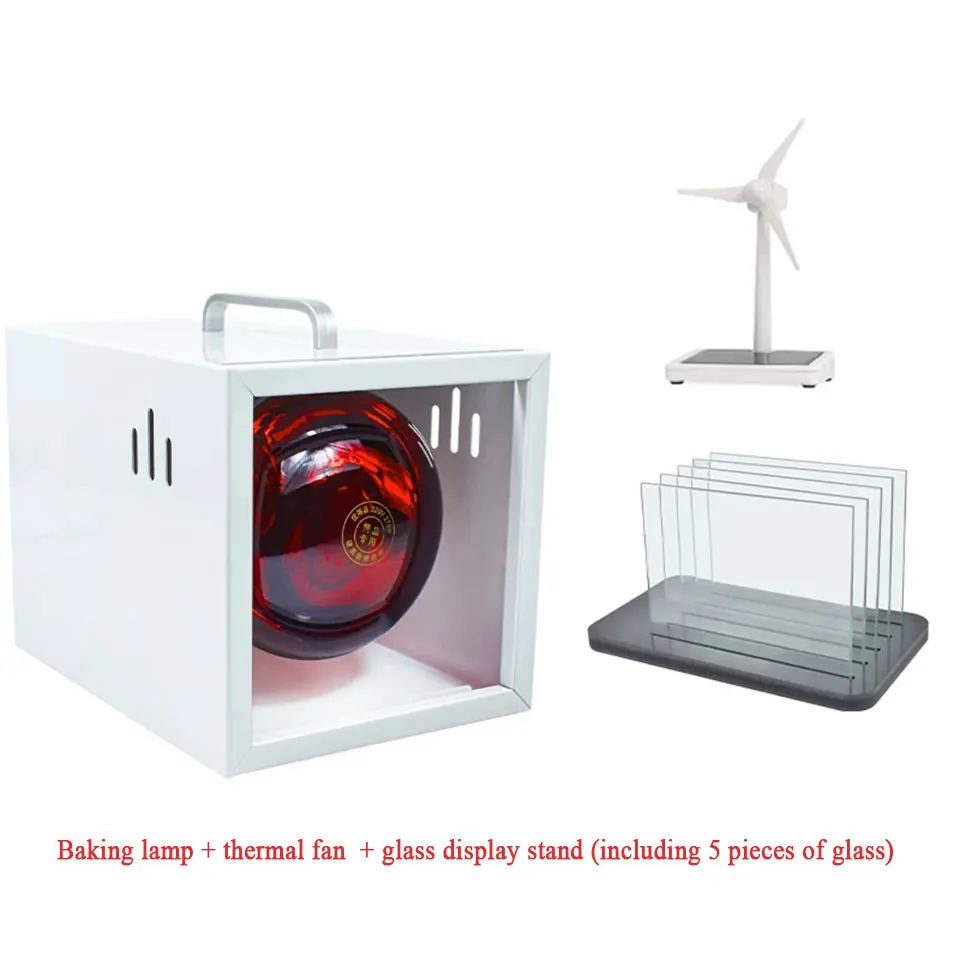 Automotive Window Film Heat Test Box,Square Infrared Heating Lamp Tool for Car Tint Heat Rejection Test,With 5 Glass Panel OC-2