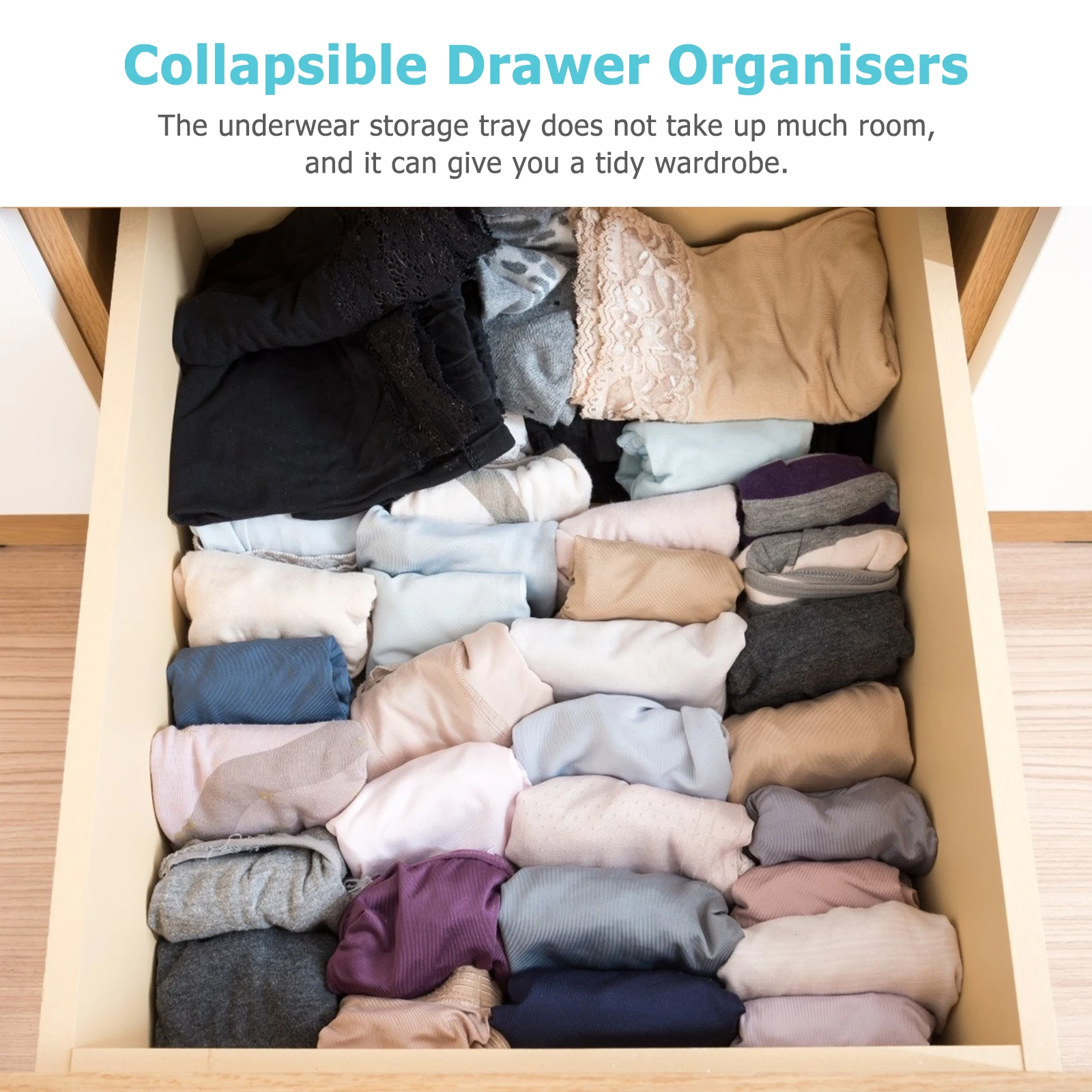 

Underwear Storage Box 7 Cell Dividers Bra ganizer Polyester Closet Foldable Drawer Socks Ties Keeper Underwear Box