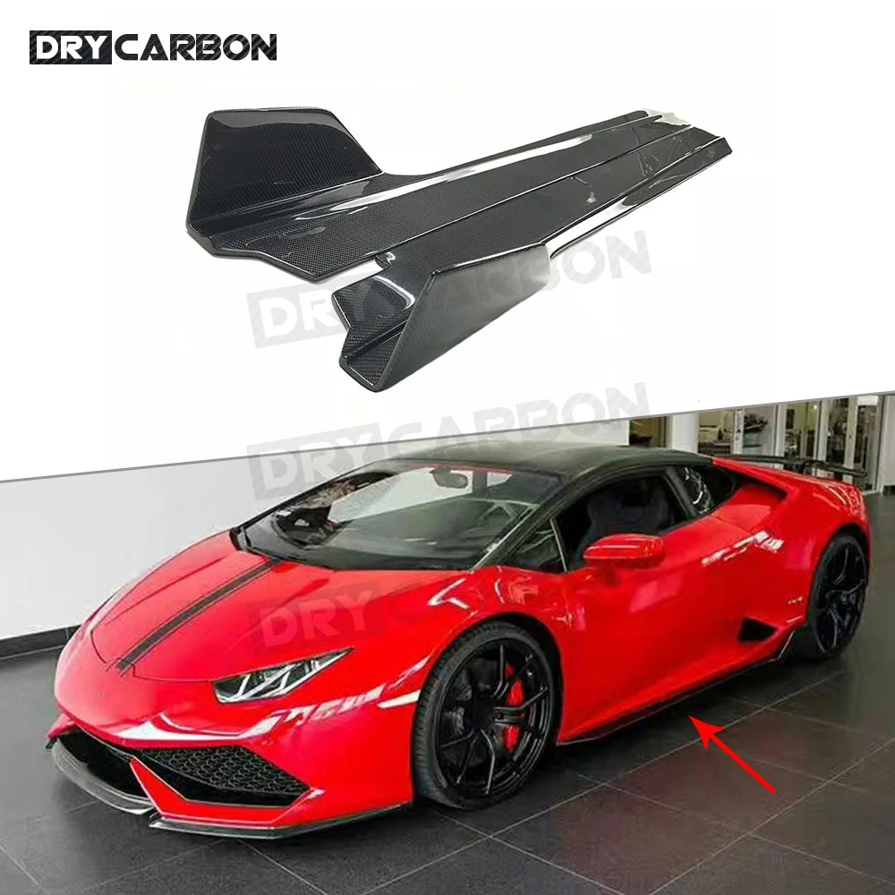 

Боковые юбки из сухого углеродного волокна для Lamborghini Huracan LP610-4 2014-2016, удлинитель дверного бампера FRP, фартуки для губ