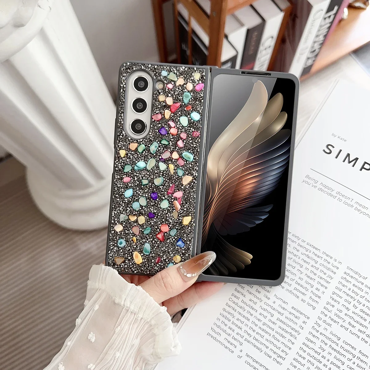 Sparkling Diamond Brilliant Handyhülle für Samsung Galaxy Z Fold 7 6 5 4 3 Fold7 Fold6 Hautgefühl TPU Soft Edge Schutzhülle