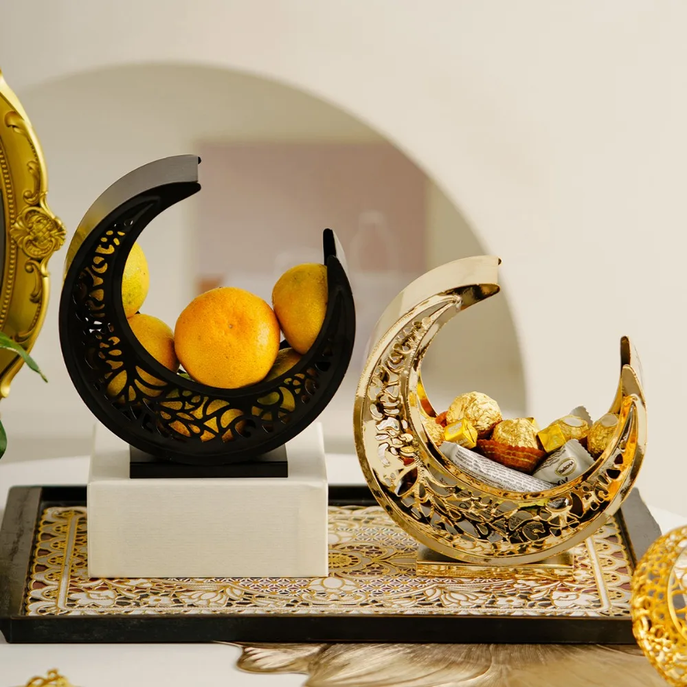 

Engraved Crescents Fruit Dish Dessert Storage Container Serving Tray Suitable For Dining Room Coffee Table