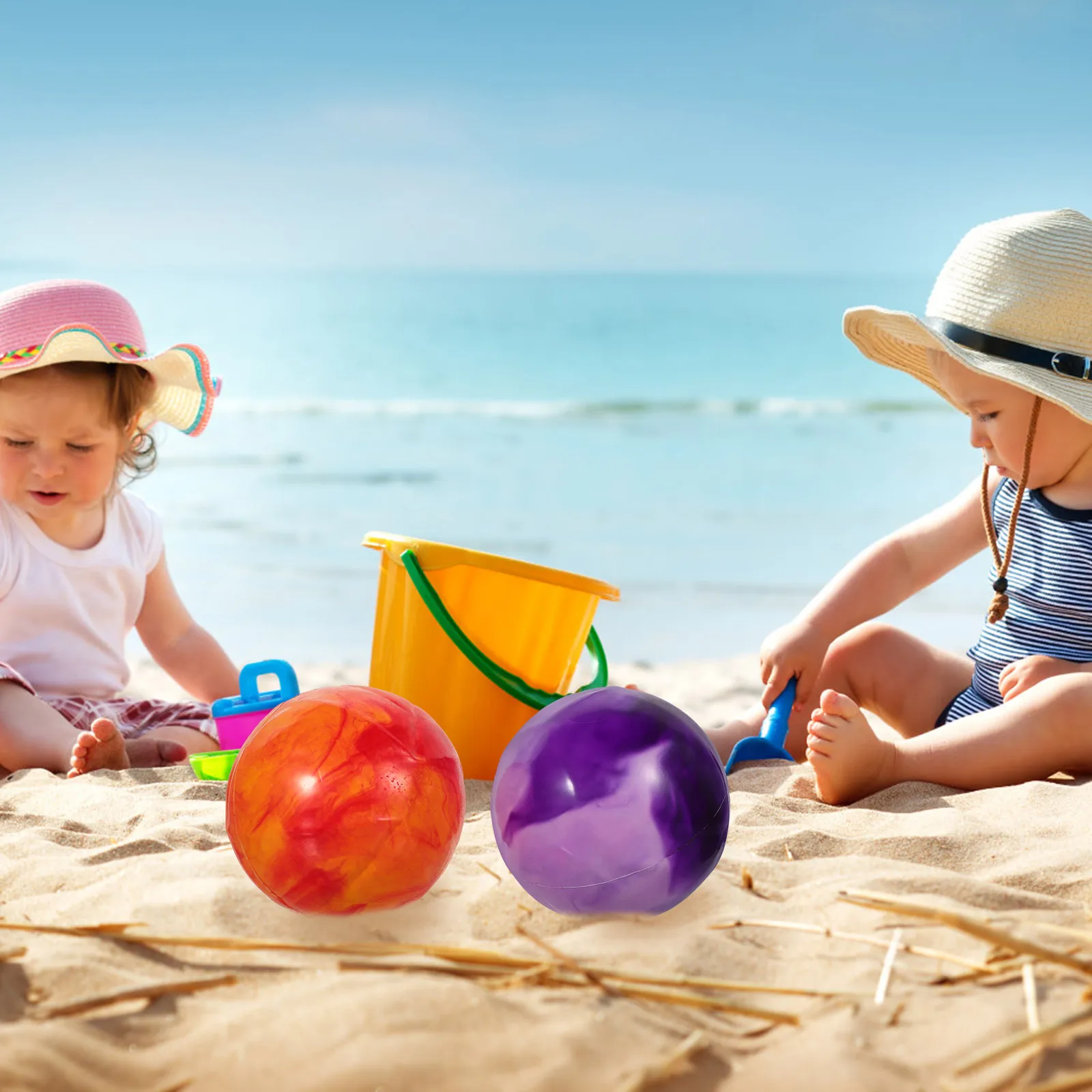 

4Pcs 15Cm Inflatable Colorful Cloud Beach Clap Ball Toy for Kids Outdoor Fun