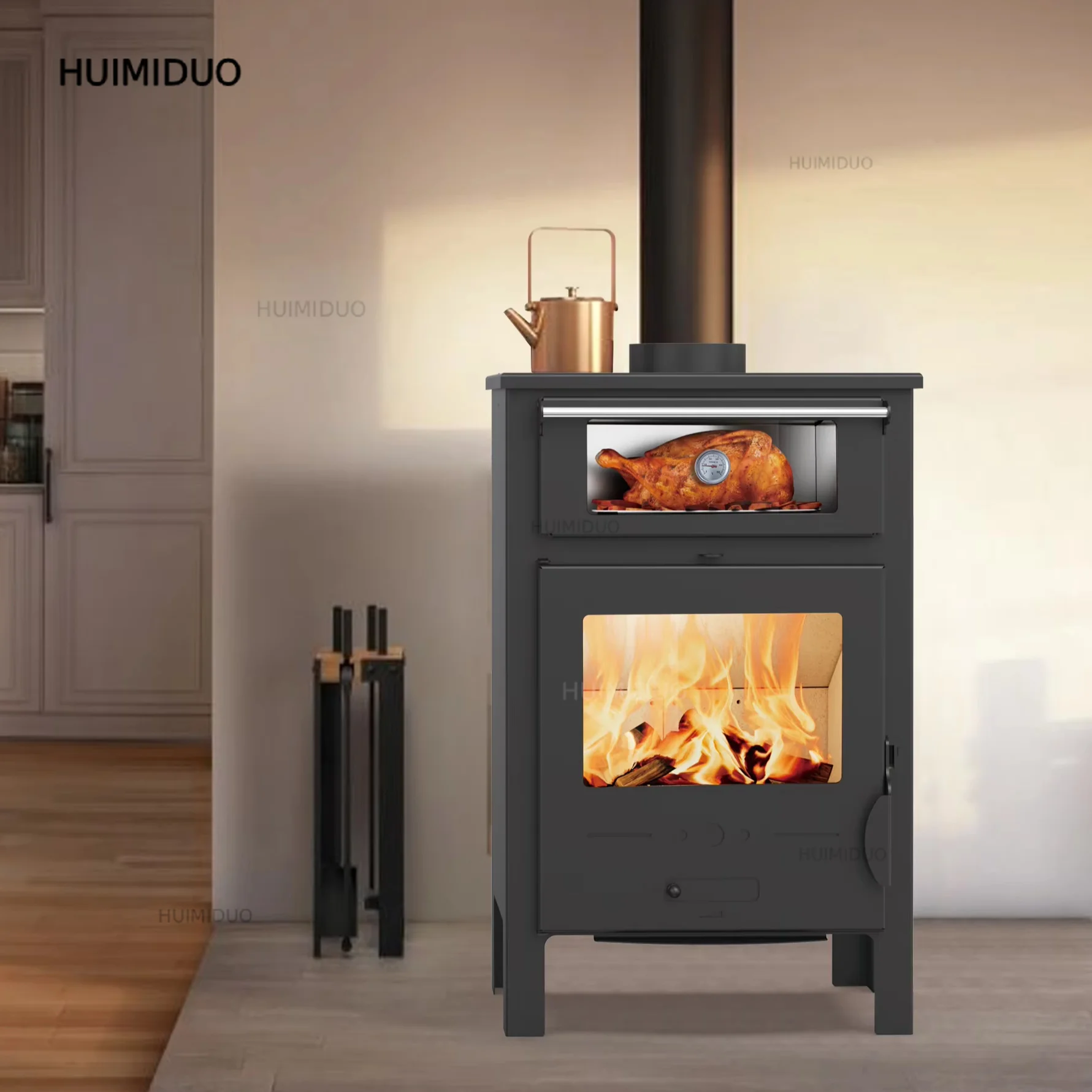 RC0901A 9KW Firewood Stove 86.2% High Efficiency Wood Stove With Oven Indoor Wood Burning Stove for Cooking