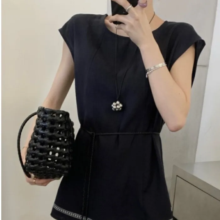 Coreano Sle rotondo Ne Nastro Vita che dimagrisce Fly Sve irt Donna Estate Nuovo design Sensation Ele Small irt