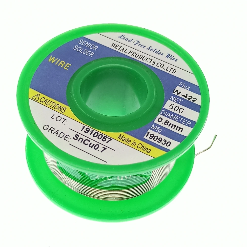

0.8/1.0/1.2/1.5/2.0mm Lead Free Solder Wire Tin 50G Rosin Core Solder Sn99.3 Cu0.7 Welding Soldering Iron