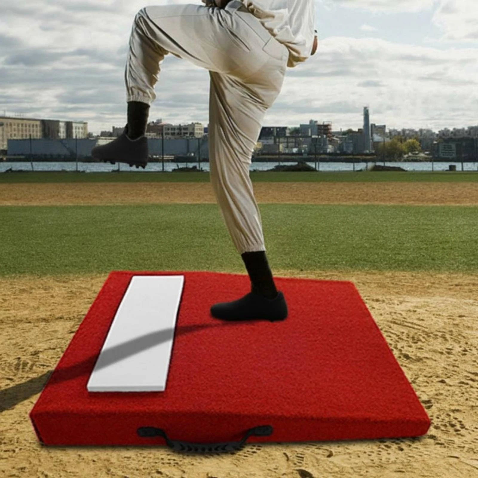 Portable Pitching Mound Practice Baseball Pitching Mat Portable Baseball Throw Mound Anti-Fade Throwing Training Mat for Outdoor