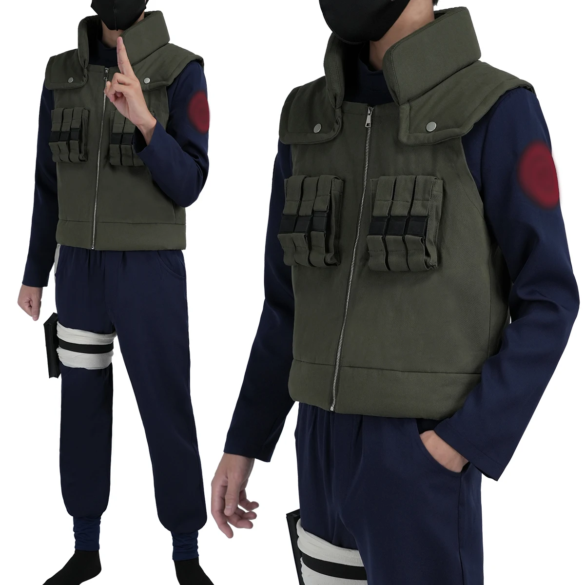HOLOUN Anime Hatake Kakashi Cosplay Costume Vest T-shirt Pants Pouch Cos Convention Gift Halloween Christmas - view 2