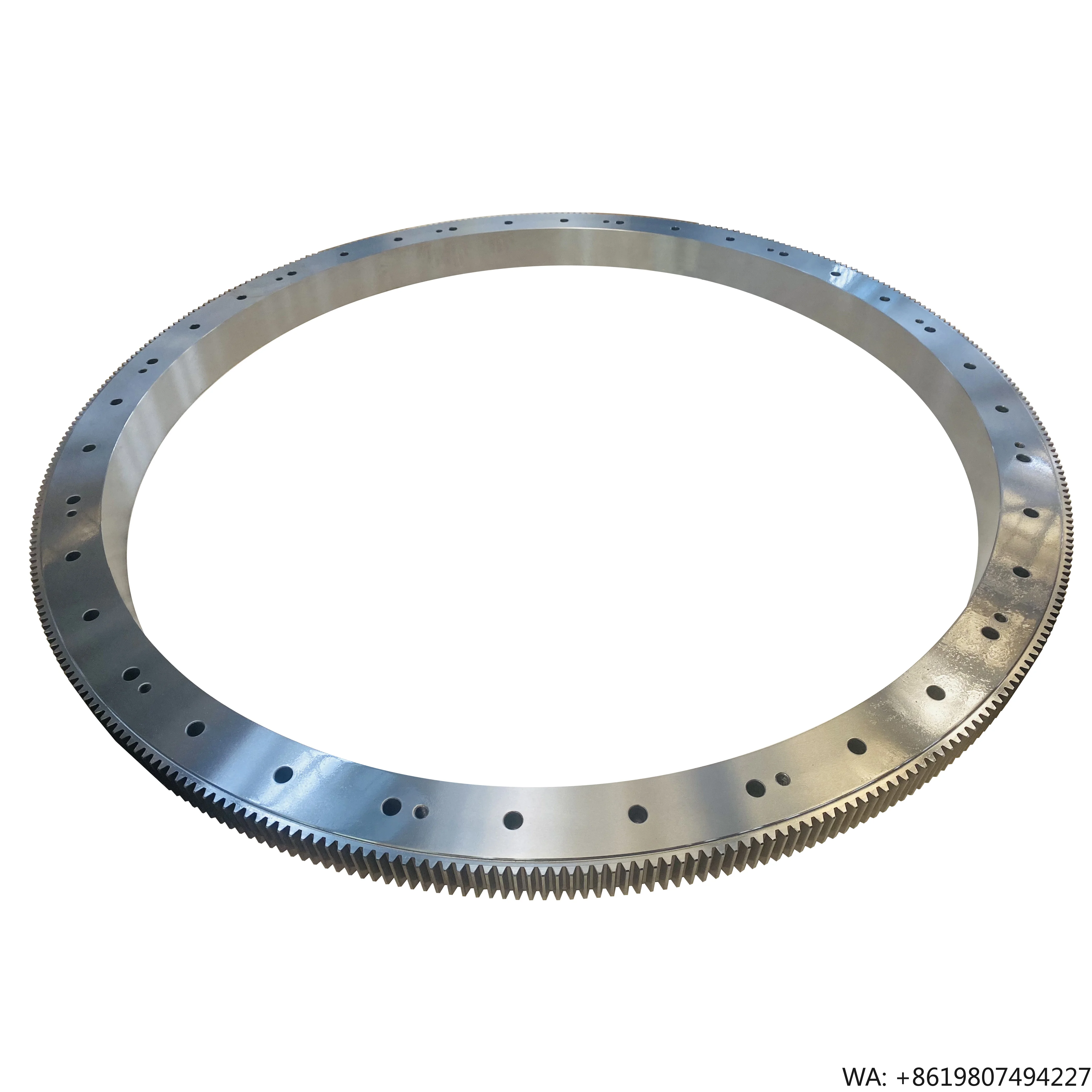 Custom Large Diameter Steel External Gear Ring with Mounting Holes for Industrial Equipment