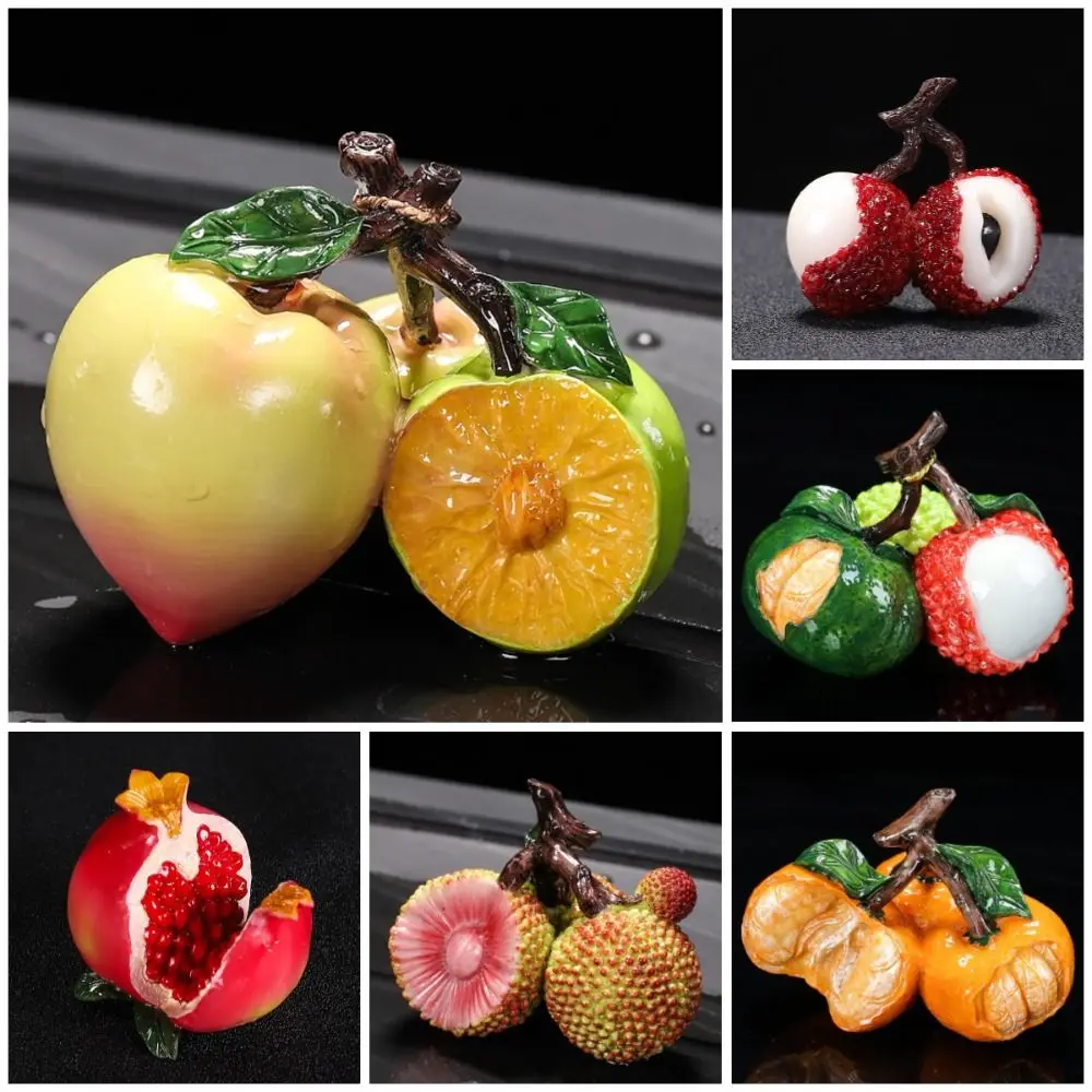 تغيير لون الشاي الصيني حفل شاي الحيوانات الأليفة الراتنج سطح المكتب الحلي الشمع التوت الرمان الشاي اللعب مجموعة الملحقات