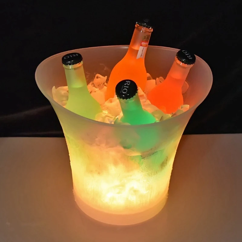 AB09-5L RGB LED Ice Bucket With Bluetooth Speaker Waterproof Silicone Light Up Champagne Beer For Bars Nightclubs Night Party