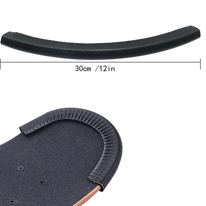 2Pair Skateboard Nose And Tail Guards, Longboard Edge Protection, Impact Resistant Rubber Cover