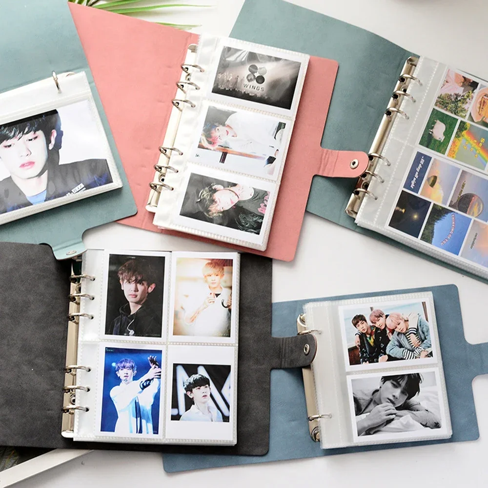 3/5 Inches Leather Photo Album Kpop Card Binder Family Anniversary Travel Photocard Memory Record Collect Book for Fujifilm