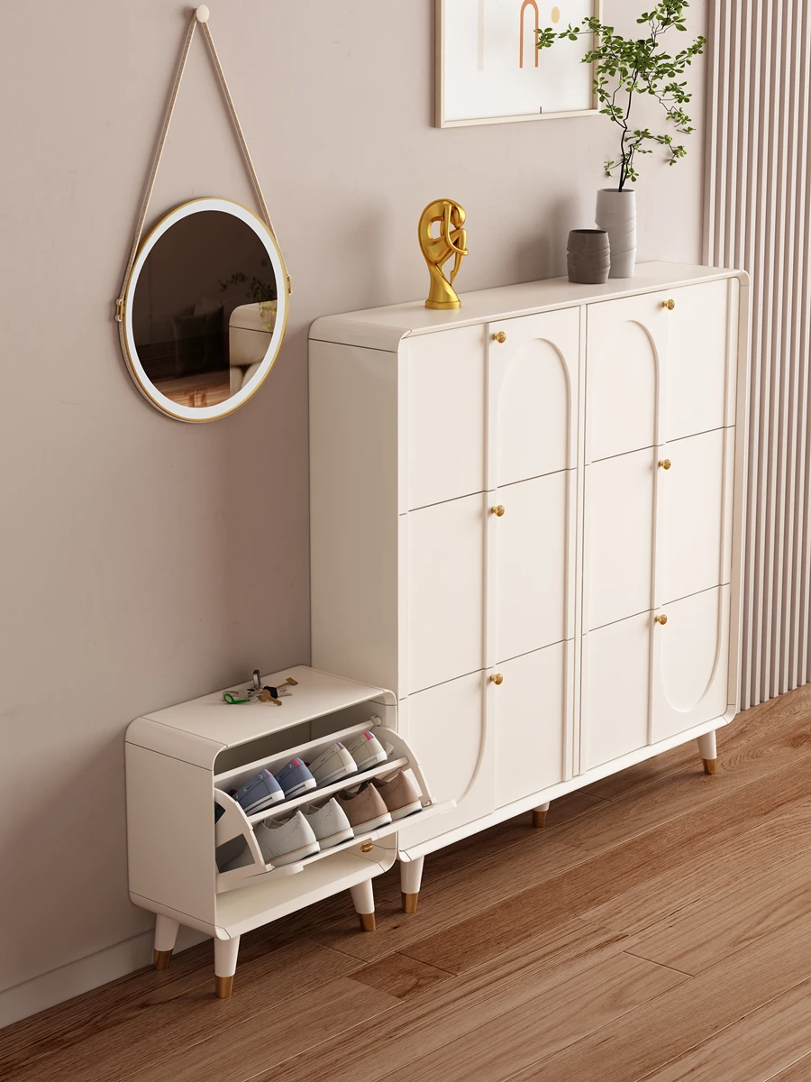 

Ultra-thin tipping bucket shoe cabinet Simple and modern small-sized painted porch cabinet at home entrance