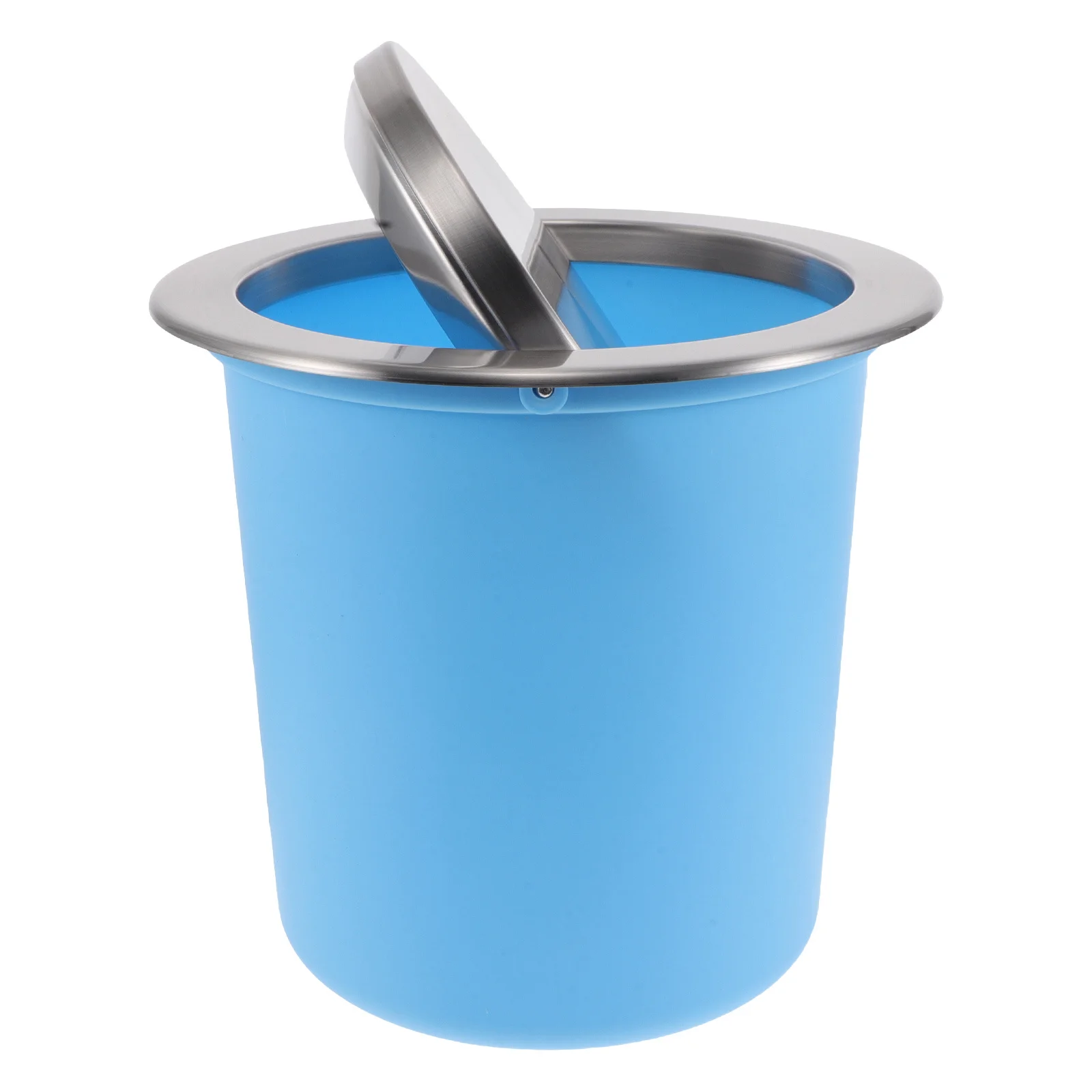 

Embedded Trash Can Flip Lid Countertop Recessed Garbage Bin Built-In Waste Basket For Kitchen Bathroom Cabinet Space Saving