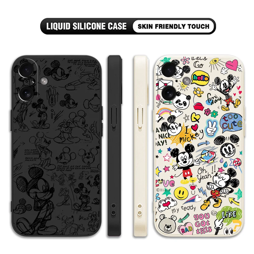 Graffiti Cute Mickey Mouse Case For Oppo Realme C65 C63 C55 C53 C35 C33 C30 C20 C21Y 13 11 10 9 9i GT Neo2 Pro Plus 4G 5G Cover