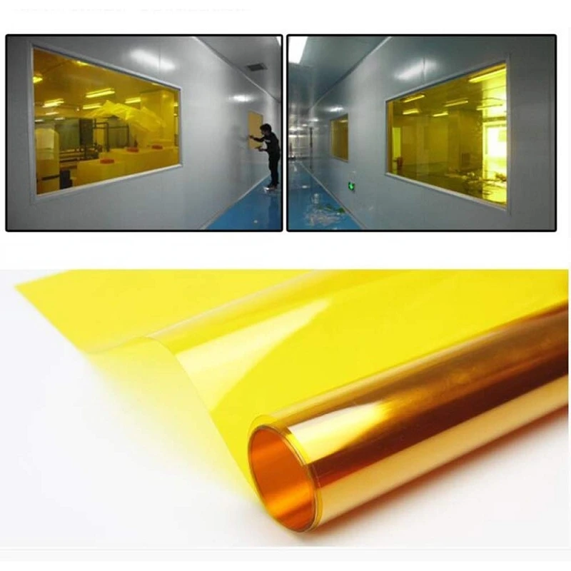 Yellow Glass Window Film Transparent Self Adhesive UV-Prevention DIY Christmas Party Building Home Colorful Decoration Stickers