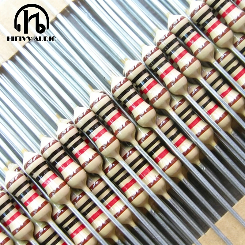 50pcs 0.25W 1/4W Resistor 718 1% RJ24 4.7R-1M Ohm Assortment Kit HIFI Audio Amplifier DIY Electronic Components Float Resistors